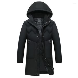 Men's Down Fashion Long Parka Winter Coats Kurtka z kapturem wiatrówki Windbreaker Marka Casual Gruby ciepłe mężczyzn Casacas Para Hombre