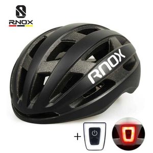 Cycling Helmets RNOX Unisex Bicycle Helmet With Tail Light Mountain Road Bike Cycling Helmet USB Charging Portable Waterproof Warning Rear Lamp T220921