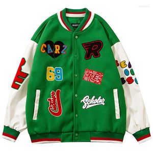 Herrjackor m￤n brev broderi patch harajuku streetwear ￶verdimensionerad lappt￤cke varsity jacka par 2022 h￶sten basebollrock