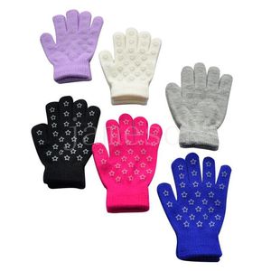 Aluno Luvas de tricô quente de inverno Favoras favoritas para crianças esportes ao ar livre Luva a frio Love Five Star-Snow Flake-Gloves de785