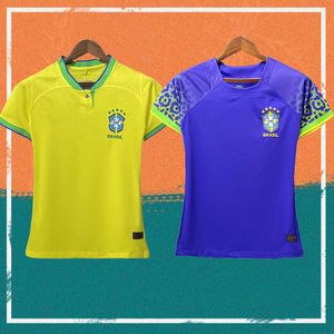 Wholesale 22 23 Women VINI JR. Brazils Soccer Jersey 2022 Lady CASEMIRO National Team G.JESUS P.COUTINHO Shirt Away L.PAQUETA T.SILVA PELE MARCELO girl Football uniform