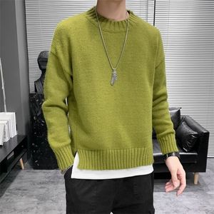 Męskie swetry pullover sweter mężczyźni Koreańska moda szczupła jesień zimowe ubrania dla mężczyzn swobodny pulloczy z długim rękawem czyste koszule 220923