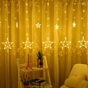 Strängar semesterbelysning 3m 138 LED -sträng fairy ljus julstjärna gardin luminarias girland dekoration bröllop xmas