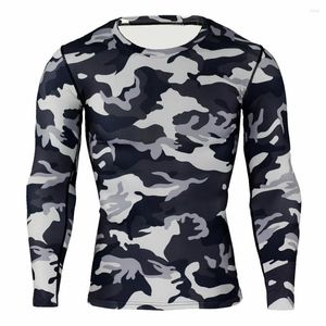 Men's T Shirts Men's Thermal Underwear Long-sleeved Warm Camouflage Long Winter Compression T-shirt Quick-drying