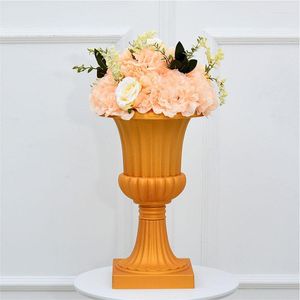 Decorative Flowers Wedding Props White Gold Roman Columns Artificial Flower Ball Centerpieces Stand Road Lead Pots Party Event Stage Display