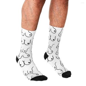 Men's Socks Funny Men Harajuku Types Of Boobs Cartoon Pattern Printed Happy Hip Hop Novelty Skateboard Crew Casual Crazy