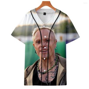 Erkekler Tişörtleri The Prodigy Keith Flint Entertainment Gömlek Üniforması 3D Baskı T-Shirt Gevşek artı Boy Beyzbol Tshirt Erkek Hip Hop Tee
