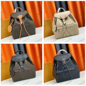 Винтажный дизайнерский рюкзак Montsouris PM с монограммами Empreinte Canvas Leather Backpacks с пряжкой и кожаными шнурками