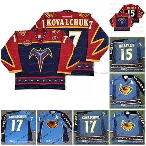 Gla A3740 Atlanta Thrashers 5th Anniversary Maglie # 17 ILYA KOVALCHUK 2003 # 15 DANY HEATLEY # 16 Buchberger # 97 Giocatore 2003 Maglie vintage da hockey