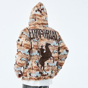 Jackets masculinos 2022 Cartoon Animal Bordeded Jacket capuz Top Menom Moda Menina Europeia e Americana Hat Logo Zipper