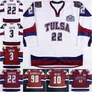 Gla 22 Gary Steffes Tulsa Oilers Hockey Jerseys Luke Lucyk Ryan Menei Anthony Battaglia Michel Beausoleil Cramer Ben Gordon Retro Jersey