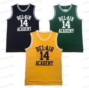 Movie Basketball Jersey The Fresh Prince OF BEL AIR Academy 14 Will Smith 25 Carlton Banks Mens Jerseys Yellow Green