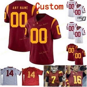 NCAA College Jerseys USC Trojans 18 JT Daniels 29 Vavae Malepeai 6 Майкл Питтман младший 14 Сэм Дарнольдский футбол сшит футбол