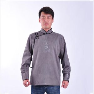 Abbigliamento etnico Tang Suit Top tradizionale per uomo giacca stile mongolo colletto alla coreana abbigliamento orientale retrò