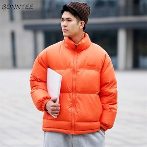 Mens Down Parkas Short Style Men Solid Color Stand Collar Winter Warm Loose Puffer Coats Thickning Outerwear Casual Harajuku Chic 220923