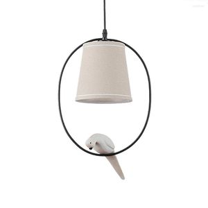 Pendant Lamps Retro Single Head Resin Bird Chandelier American Country Personality Aisle Bedroom Living Room Lighting Study Restaurant
