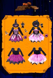 2022 Moda Bambini Costume di Halloween Abiti Abbigliamento per bambini Luci Ragazza Cos Party Show Strega Principessa Abito a maniche lunghe