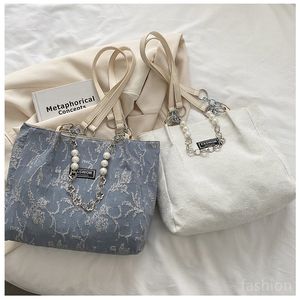 HBP Womens Bag Large Capacity Lady Handbag Women Fashion Cross Body Purses Pearl Ring Canvas Pu Bags B19