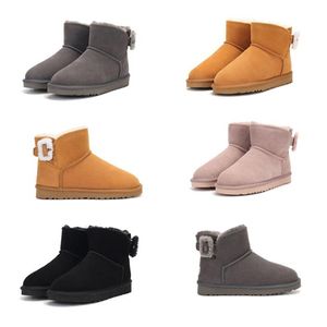 Women U3352 wool Buckle snow boots Australia Short heighten Soft comfortable Casual Sheepskin fur keep warm boots with card dustbag Beautiful gift G3352