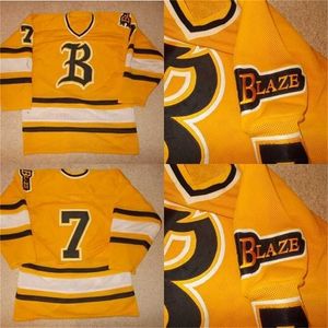 Gla Mit VTG-Bursnville Blaze Gioco Indossato Usato Minnesota High School Hockey Jersey 100% Ricamo Cucito Maglie Hockey