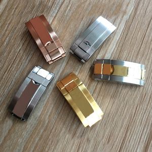 16mm Stainless Steel Folding Deployment Clasp Buckle for Rolex Rubber Leather Watch Strap Band