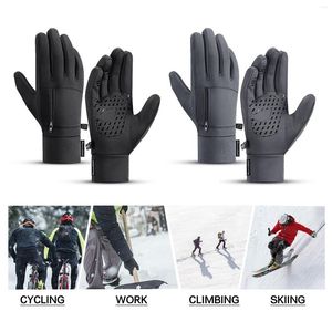 Cykelhandskar män vintervattentät pekskärmsficka anti-halkfleece termisk sportcykel cykel mtb