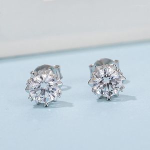 Brincos do garanhão Snowflake Moissanite 925 Prata 0,5 quilat D Cor excelente Jóias de Moissanitas de Diamante Cut Cut Diamond Para Feminino