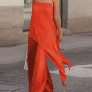 Dwuczęściowe spodnie dla kobiet mody kobiety 2pcs Zestawy Celmia Streetwear Satin spodni Satynosy