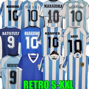 Argentinië retro voetbal jerseys Maradona 1978 1986 1998 1996 2000 2001 2006 2010 Kempes Batistuta Riquelme Higuain Kun Aguero Caniggia Aimar voetbal shirts