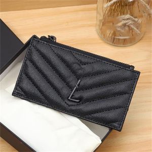 Fashion Single Zipper Wallet Yslity Men Women Letter Leather Pattern Casual Card Holder 010