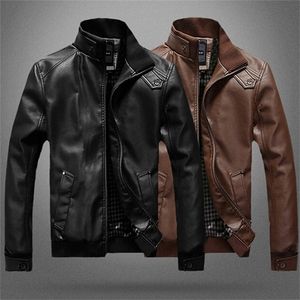 Mannen Lederen Faux PU Jas Voor Mannen Herfst Lente Fitness Mode Mannelijke Stand Kraag Jas Motorfiets Toevallige Slanke Jassen 220922