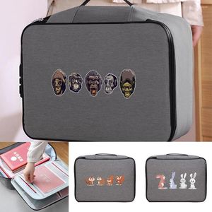 Briefcases Briefcase Documents Organizer Men Women Outdoor Travel Credentials Passport Storage Handbag Cartoon Print Waterproof Luggage Bag