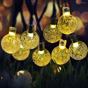 Strängar 30LEDS Solar Bubble Lights String Power Fairy Outdoor Lighting Holiday Christmas Party Wedding Garden Tree Decoration