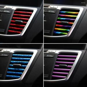 İç Dekorasyonlar 10 PCS Araç Aksesuarları Otomatik Renkli Klima Outlet Koşullandırma Dekorasyon Dekoratif Strip DIY Stil
