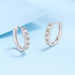 Studörhängen Real D Color Free VVS Clarity Moissanite 0.8 Carat Hoop Bridal Wedding Jewelry Sterling Silver High