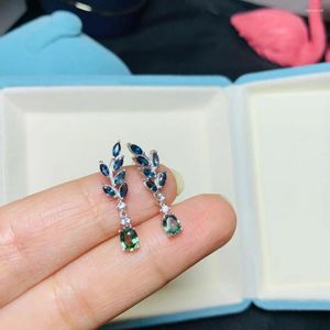 Dangle Earrings Vintage Drop Sapphire For Women 925 Sterling Silver Natural Gemstone Temperament Luxury Fine Jewelry