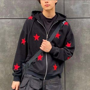 Erkek Ceketler Vintage Moda Yıldızı Raphic Peri Grungeg Ceket Erkekler Uzun Kollu Zip Hoodie Kadın Sokak Giyim Y2K Giyim kazak W337