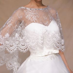 Jaquetas de casamento de noiva Jackets Vestido xale fino One Line Lace Shawl