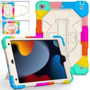 Twarda zbroja tablet PC Pasek Ręczny Pasek na ramię 360 Rotatable Kick -Stand Case Ochrona dla iPada 10,2 cala 9./8. generacji 7. generacji