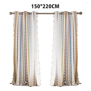 Занавес 2PCS Office Rustic Style Home Decor Window Kitchen Privacy Room Living Cotton Lense Light Light Filtering Geamable Geometric