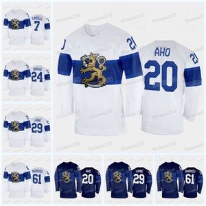 GLA Wmitness Team Finland 2022 Beijing Winter Hockey Jersey Aleksander Barkov Tuukka Rask Juus