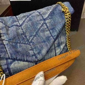 LOULOU Puffer denim shoulder bag handbag purse luxury designer Tote Bags women cowboy messanger flaps bags crossbody clutch heave gold chain