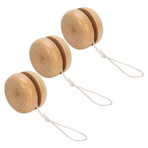 Yoyo 3Pcs Wooden Toy Color Mini Round DIY Baby Ball Hand Made Crafts Log Toys Kids Yo Yo Creative Yo For Child Gift 220924