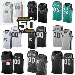 50. Jahrestag 2023 Neues bedrucktes Basketballtrikot Custom 14 Blake Wesley 10 Jeremy Sochan 22 Malaki Branham 3 Keldon Johnson 7 Josh