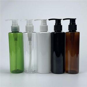 F￶rvaringsflaskor 200 ml x 30 plastlotion pump platt axel flaska dusch gel reng￶ringsschampof￶rpackning tom kosmetisk beh￥llare
