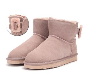 2022 Hot Women U3352 Wool Buckle Snow Boots Australia Short Heften 부드러운 편안한 캐주얼 양가죽 모피 카드 먼지 가백과 따뜻한 부츠
