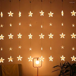 Strips Christmas LED Star String Lights Five Pointed Fairy Light 8 Belysningslägen Festival Holiday Garland Home Decor