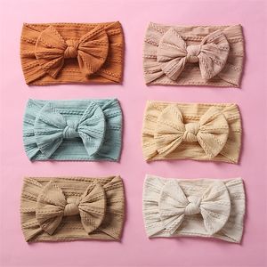 Headbands PC Cable Knit Ribbed Bows Nylon Headband Baby Hair Bands Knotted Bow Head Wraps Children Girls Accessories