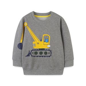 Kazak küçük maven erkek bebek sweatshirts ekskavatör nakış bebekleri 2 ila 4 yıl boyunca çocuk kıyafetleri sonbahar kıyafetleri 220924