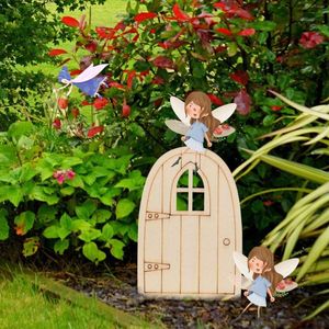 Garden Decorations 20 PCS Wood Miniature Fairy Gnome Window Door Elf Home Creative Yard Art Sculpture Decor Outdoor Craft Kit